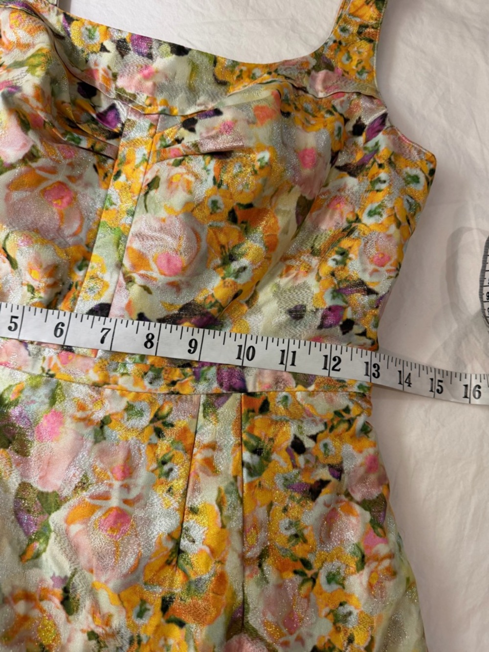 LEIFSDOTTIR ANTHROPOLOGIE‎ Aurelian Brocade Dress Metallic Floral 2 - Picture 10 of 14
